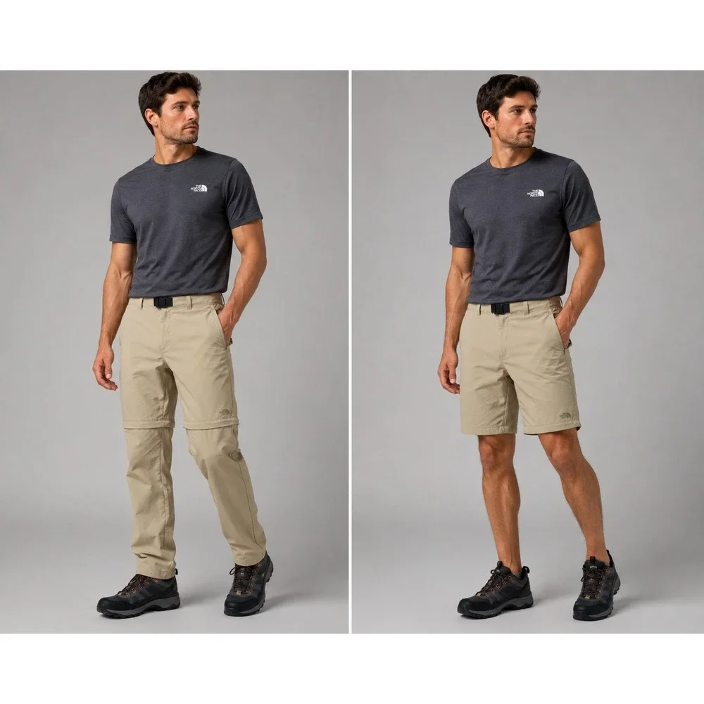 The North Face Paramount Trail Convertible Pants Shorts Mens 40x30 Beige Hiking
